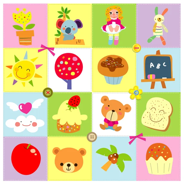 Cute icons — Stock Vector