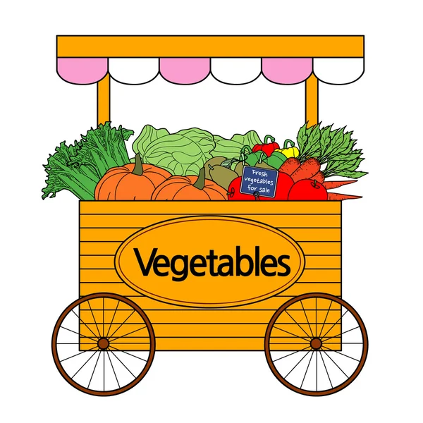 Carro verdure — Vettoriale Stock