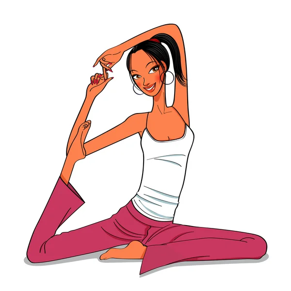 Yoga vrouw — Stockvector