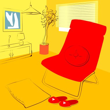 Rest room interior clipart