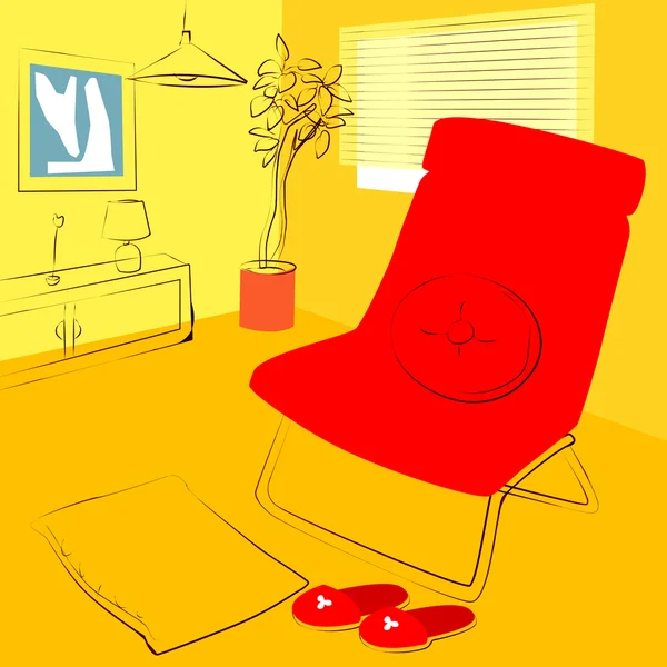 Salle de repos intérieur — Image vectorielle