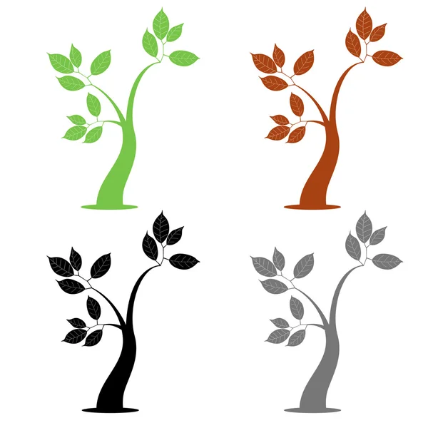 Four simple tree — Stock Vector