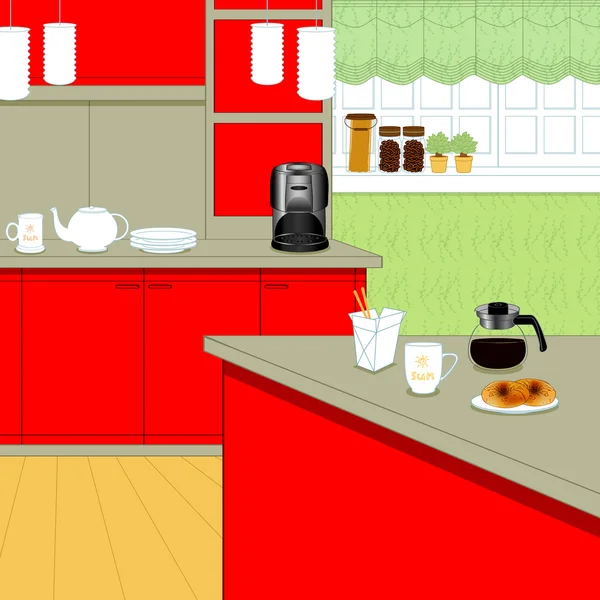 Keuken Interieur — Stockvector