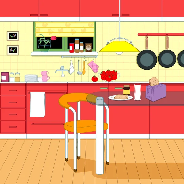 Kitchen Interior — Stock Vector