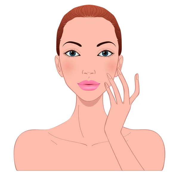 Beautiful woman's skin care — Stock Vector