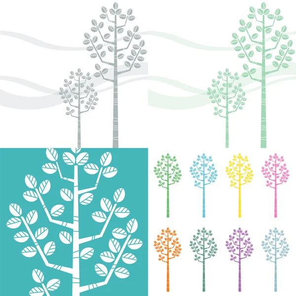 Design trees, backgrounds — Stock Vector