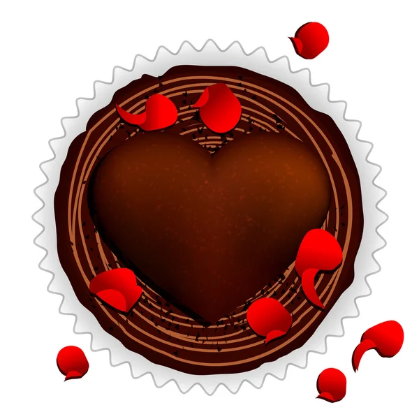 ハート チョコレート、甘いハート チョコレート — ストックベクタ