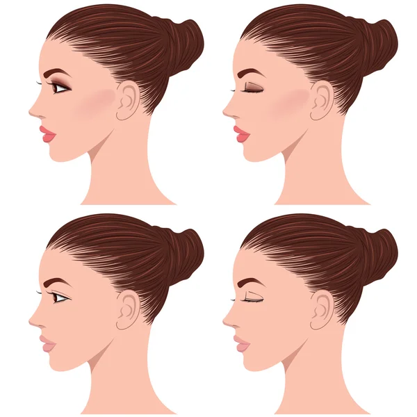 Side face of beautiful young woman — Stock Vector