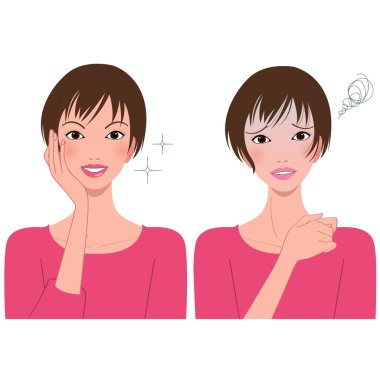 kadının yüzü, sağlıklı bir görünüm ve hasta bakmak