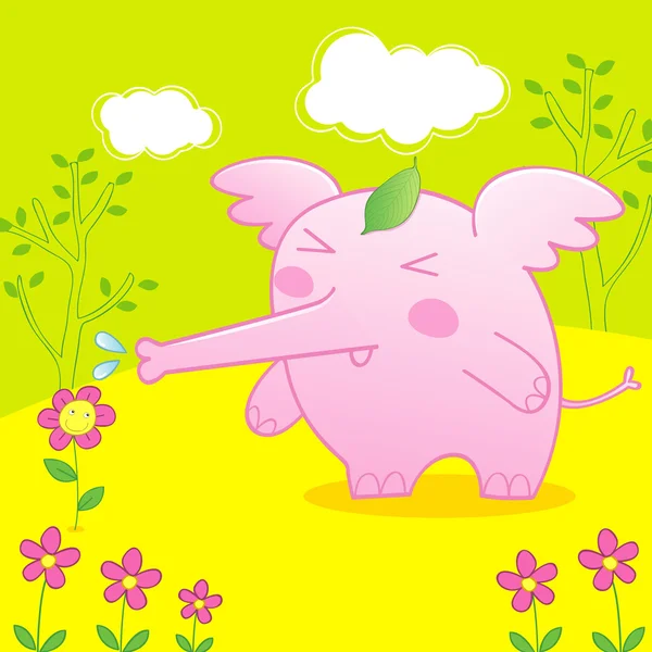 粉红色婴儿大象，粉红色婴儿大象故事 — 图库矢量图片