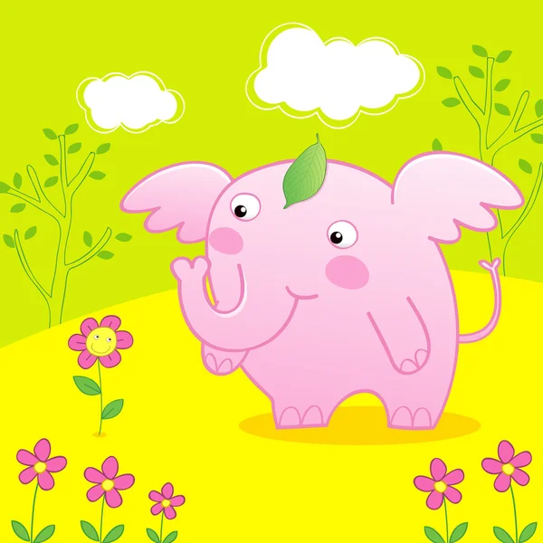 Pink baby elephant, pink baby elephant tale — Stock Vector
