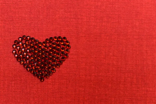 バレンタインデーカード背景赤いバラの花束と赤の背景の心 — ストック写真