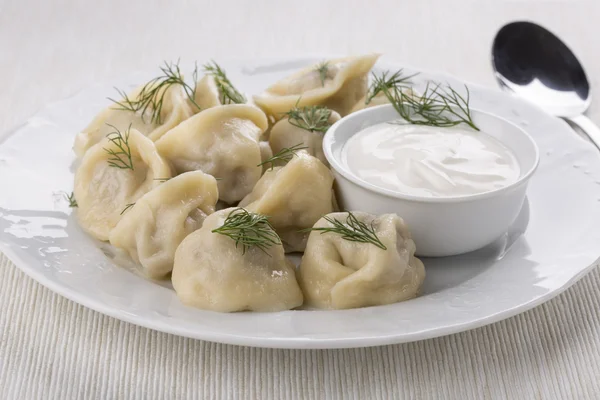 Boiled meat dumplings — Stock Photo, Image