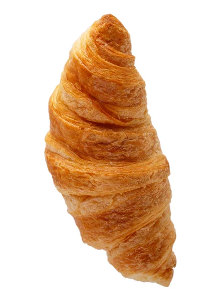 Croissant Appena Sfornato Isolato Bianco Vista Dall Alto — Foto Stock