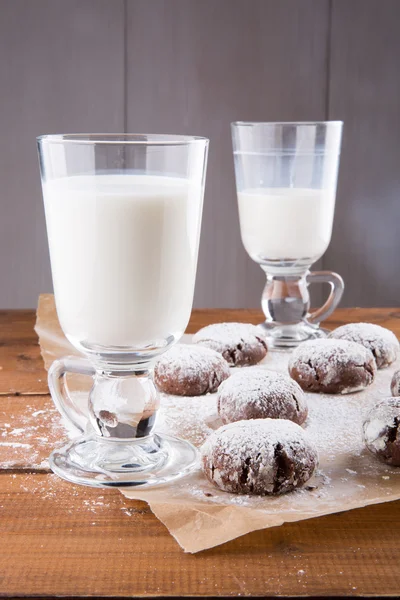 Γάλα και σοκολάτα μπισκότα crinkles — Φωτογραφία Αρχείου