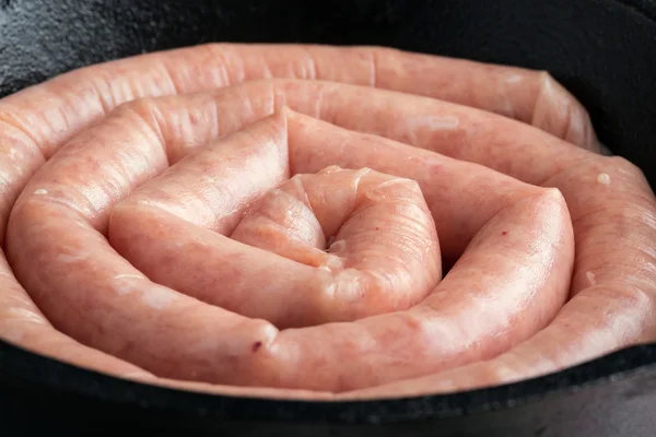 Fresh raw chicken sausage. — Stock Photo, Image