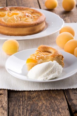 A piece of apricot pie  clipart