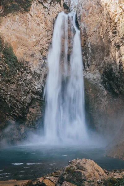 Schöner Bliha Wasserfall Der Nähe Von Sanski Most Westbosnien Und — Stockfoto