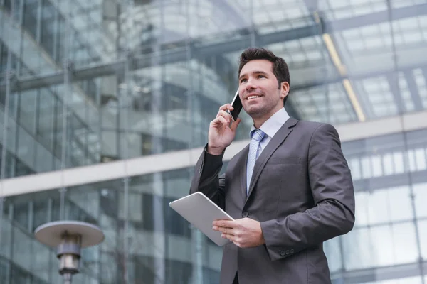 Business man with tablet computer — Stock Photo, Image