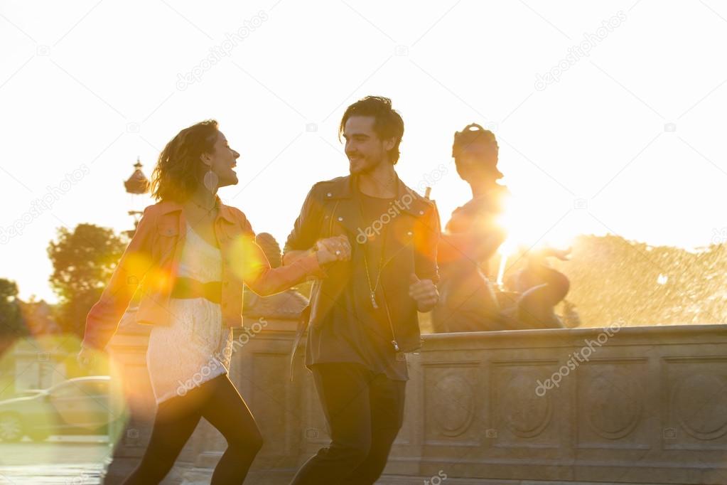 Couple visiting Paris