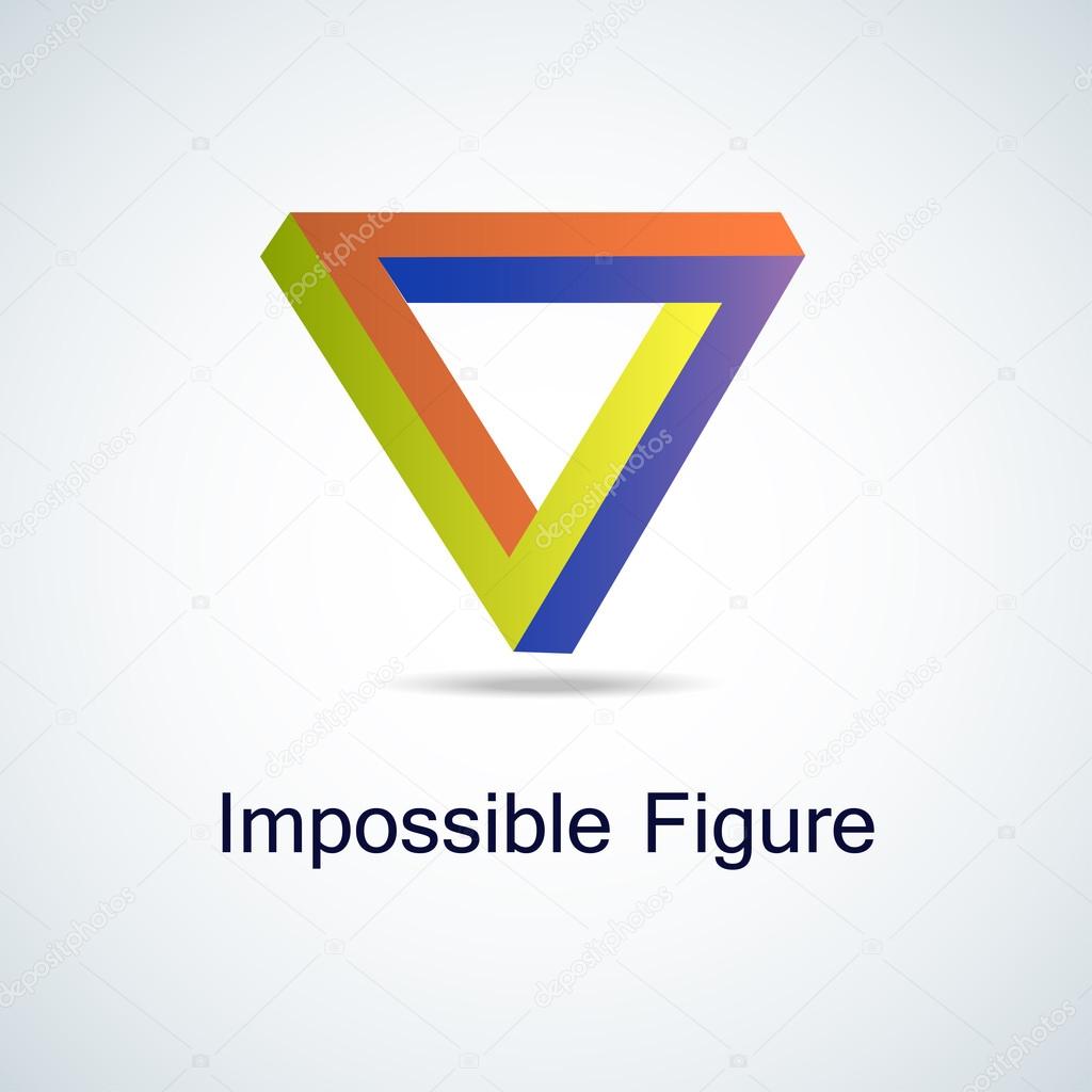 Impossible figure. Cool Logo with triangles