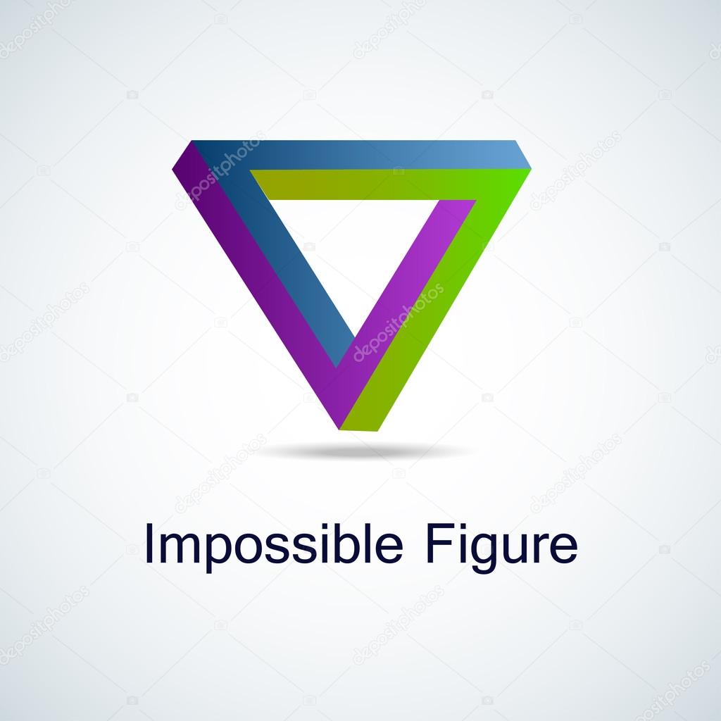 Impossible figure. Cool Logo with triangles