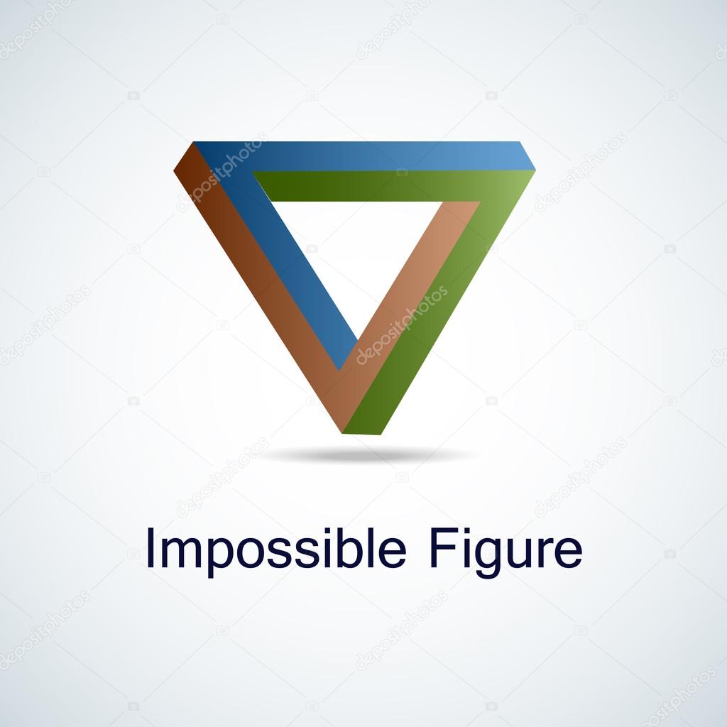 Impossible figure. Cool Logo with triangles