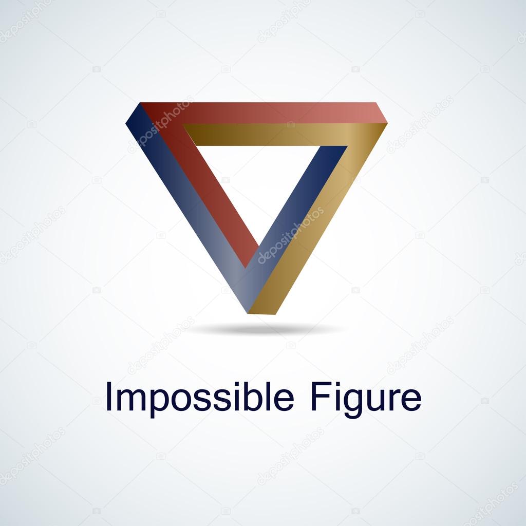 Impossible figure. Cool Logo with triangles