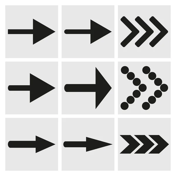 Seta próximo ícone definido. pictograma simples mínimo, plano, sólido, mono, monocromático, simples, estilo contemporâneo. Ilustração vetorial elementos de design web internet — Vetor de Stock