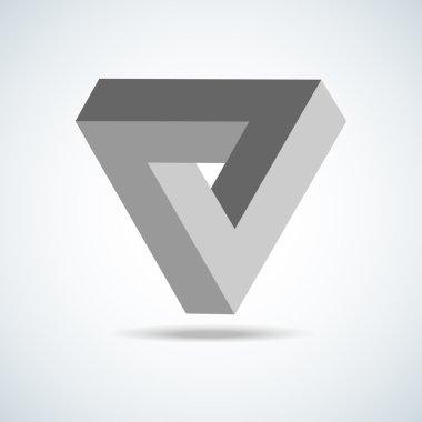 Üçgen Logo Soyut Sonsuz imkansız döngü vektör tasarım şablonu. Kurumsal simge logo türü. Creative Square sonsuzluk lineart konsepti. Mantık Bulmacası. Sonsuz Üçgen halka
