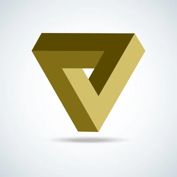 Logo del triángulo Resumen Plantilla de diseño de vectores de bucle imposible infinito. Logo del icono corporativo. Concepto lineal de infinito cuadrado creativo. Rompecabezas lógico. Anillo triangular infinito — Vector de stock