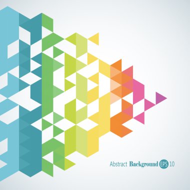 Renkli üçgenler ile korku veren soyut geometrik arka plan