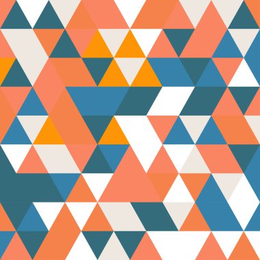 Mavi, pembe ve turuncu renklerde geometrik soyut arka plan üçgen arka plan