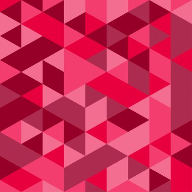 Kırmızı ve pembe renklerde geometrik soyut arka plan üçgen arka plan
