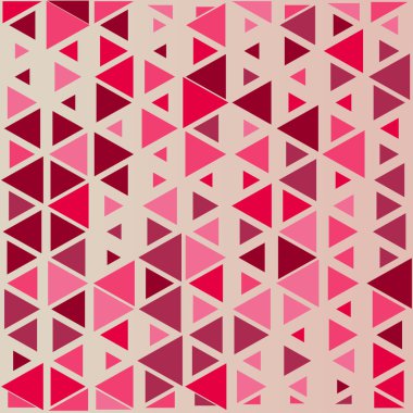Kırmızı ve pembe üçgen farklı boyutu olan soyut geometrik arka plan
