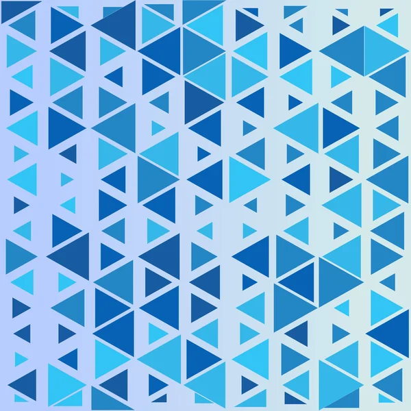 Fond géométrique abstrait avec des triangles de couleurs bleues différentes tailles — Image vectorielle
