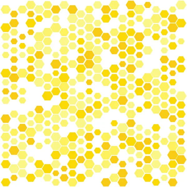 Абстрактный геометрический фон с желтыми и оранжевыми шестиугольниками — стоковый вектор