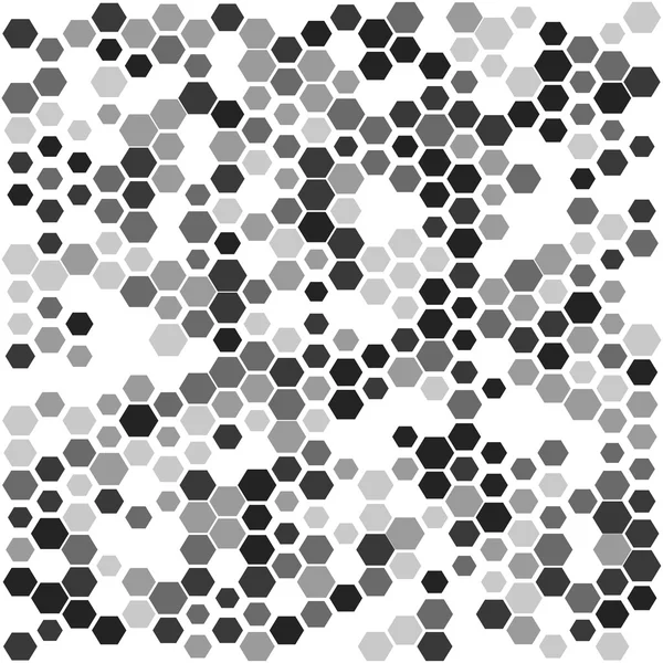 Fond géométrique abstrait avec hexagones gris et noirs — Image vectorielle