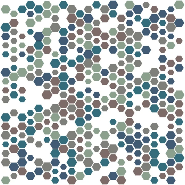 Абстрактный геометрический фон с серыми, коричневыми и голубыми шестиугольниками — стоковый вектор