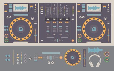 Dj güverte ve elemanları karıştırma çizimi.