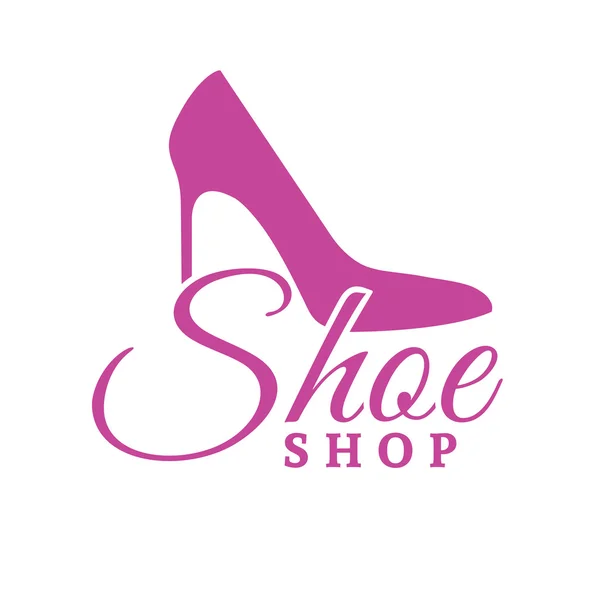 Sapato loja rosa logotipo conceito — Vetor de Stock