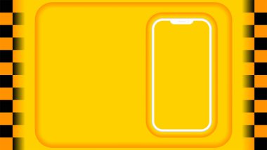 Taksi mobil uygulama reklamı sarı arkaplan