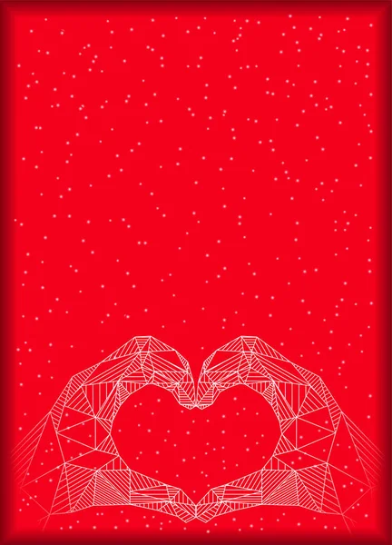 Manos Blancas Mostrando Corazón Nieve — Vector de stock