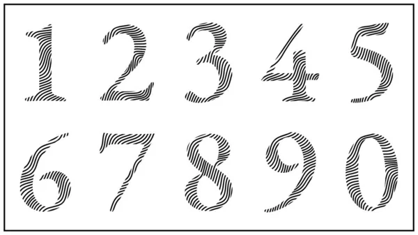 Wave Optical Illusion Text Effect Numbers — Διανυσματικό Αρχείο