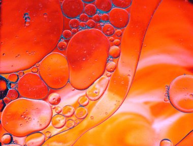 Ağ ve posterler için mavi soyut ve dinamik balon bileşimiyle yeşil arkaplan kırmızısı