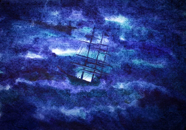 Корабель і шторм — стокове фото