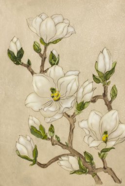 Beyaz çiçekli badem