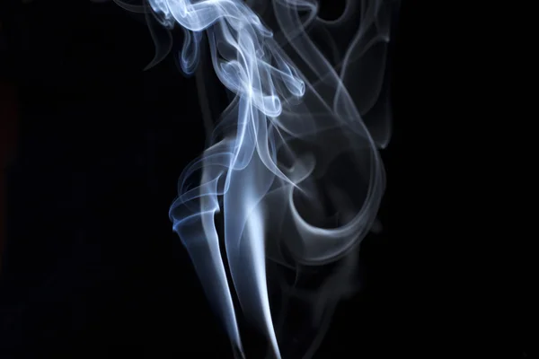 Blue smoke on black background — Stock Photo, Image