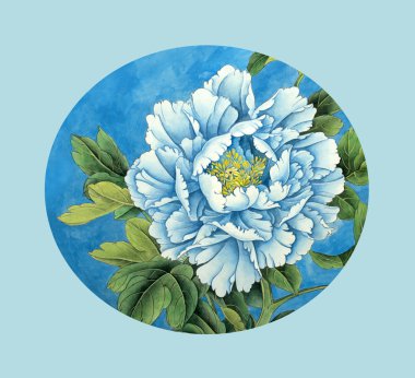 parlak mavi zemin üzerine mavi Şakayık