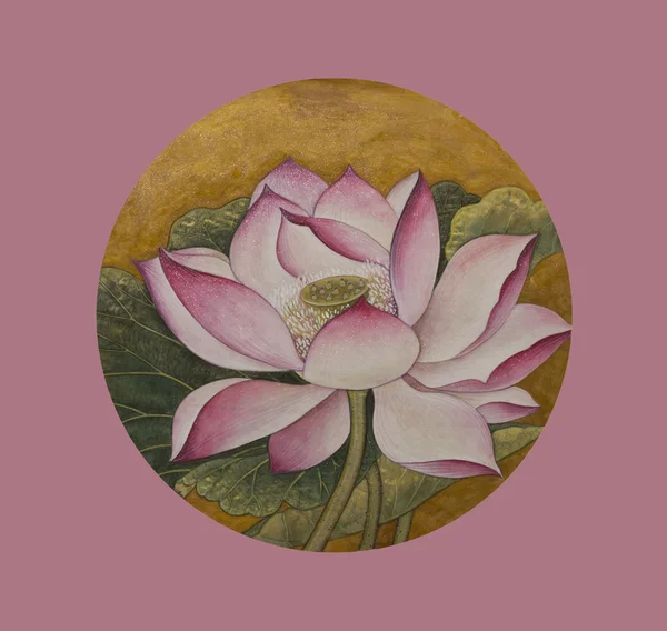 Розовый лотос в круге — стоковое фото